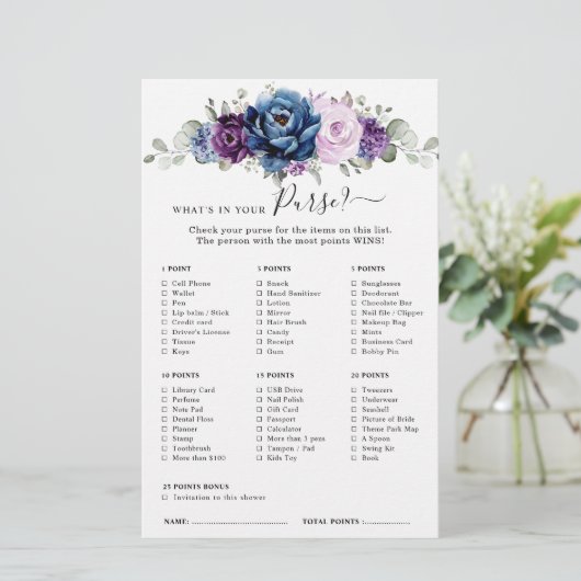 ダスティブルーパープルネイビー薄紫ブライダルシャワーゲーム (スタンド正面)