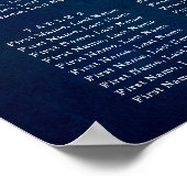 ダスティブルーパープルネイビー薄紫開花シーティングチャート ポスター (角)