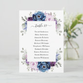 ダスティブルーパープルネイビー薄紫開花シーティングチャート 招待状 (スタンド正面)