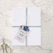 ダスティブルーパープルネイビー薄紫開花ブライダルシャワー ギフトタグ (より糸付き)