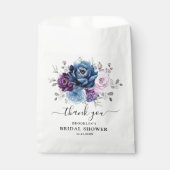 ダスティブルーパープルネイビー薄紫開花ブライダルシャワー フェイバーバッグ (正面)