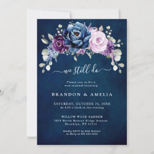 ダスティブルーパープルネイビー薄紫開花私たちはまだ行う 招待状