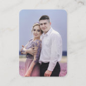 ダスティブルーパープルネイビー薄紫開花結婚のQRコード エンクロージャーカード (裏面)