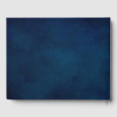 ダスティブルーパープルネイビー薄紫開花結婚ズゲスト ゲストブック (裏面)