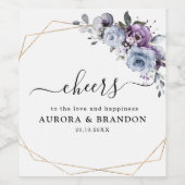 ダスティブルーパープルネイビー薄紫開花結婚ズワインL ワインラベル (シングルラベル)