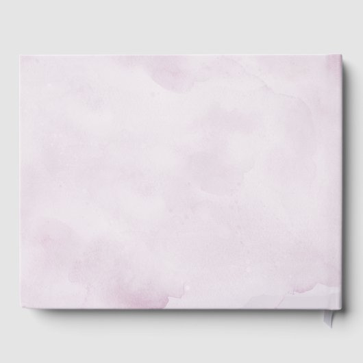 ダスティブルーパープルネイビー薄紫開花結婚ズ ゲストブック (裏面)