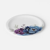 ダスティブルーパープルネイビー薄紫開花結婚ズ ペーパープレート (アングル)