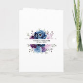 ダスティブルーパープルネイビー薄紫開花結婚ズ 招待状 (裏面)