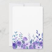 ダスティブルーパープルフローラガーデンブライダルシャワー 招待状 (裏面)