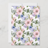 ダスティブルーパープルフローラ金ゴールド80誕生日 招待状 (裏面)