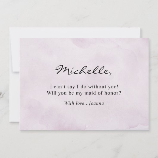 ダスティブルーパープル私のメイド・オブ・オーナー(花嫁付き添い人) 招待状 (裏面)