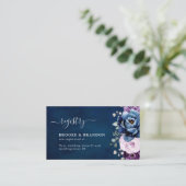 ダスティブルーパープル薄紫結婚開花のレジストリEn エンクロージャーカード (スタンド正面)