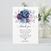 ダスティブルーパープル薄紫開花ブライダルシャワー サンキューカード (スタンド正面)