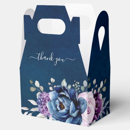 ダスティブルーパープル薄紫開花ブライダルシャワー フェイバーボックス (オープン)