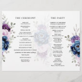 ダスティブルーパープル薄紫開花結婚式 プログラム (裏面)