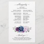 ダスティブルーパープル薄紫開花結婚式 プログラム (裏面)