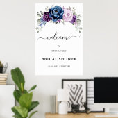 ダスティブルーパープル開花ブライダルシャワーウェルカムポー ポスター (ホームオフィス)