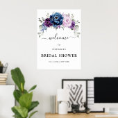 ダスティブルーパープル開花ブライダルシャワー歓迎 ポスター (ホームオフィス)
