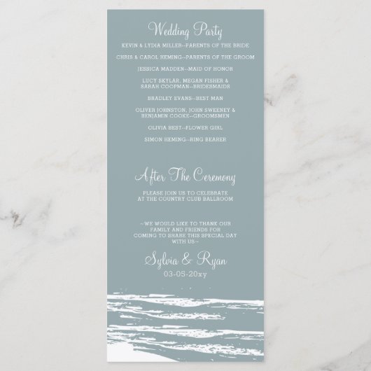 ダスティブルーパームツリービーチ結婚式プログラム プログラム (裏面)