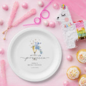 ダスティブルーパール&プロセッコブライダルシャワー ペーパープレート (パーティー)