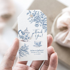 ダスティブルービクトリアンガーデンブライダルティーサンキュー ギフトタグ