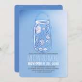 ダスティブルービーチブライダルシャワー招待状 招待状 (正面/裏面)