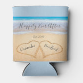 ダスティブルービーチ結婚式2ハート 缶クーラー (正面)