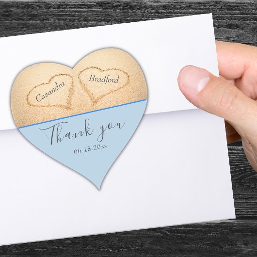 ダスティブルービーチ2ハートサンド結婚サンキュー ハートシール