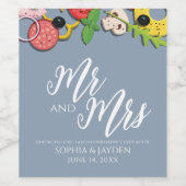 ダスティブルーピザシモダンッミニマルチ結婚ック ワインラベル (シングルラベル)