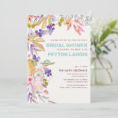 ダスティブルーピンクフルーツフローラブライダルシャワー 招待状 (スタンド正面)