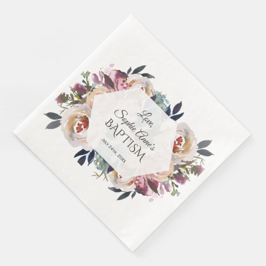 ダスティブルーピンクフローラブーケ幾何学的バプテスマ (コーナー)