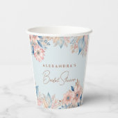 ダスティブルーピンクフローラボホシックブライダルシャワー 紙コップ (裏面)