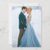 ダスティブルーピンクフローラライトレースフォト結婚ズ 招待状 (裏面)