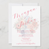 ダスティブルーピンク結婚式招待状 招待状 (正面)