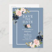 ダスティブルーピンク赤面フローラ保存日 ポストカード (正面/裏面)