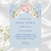 ダスティブルーピーオンロマンティックアジサイブライダルシャワー 招待状