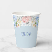 ダスティブルーピーオンロマンティックアジサイブライダルシャワー 紙コップ (裏面)