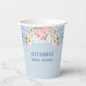 ダスティブルーピーオンロマンティックアジサイブライダルシャワー 紙コップ (正面)