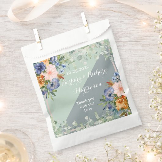 ダスティブルーピーチグリーン結婚ズ フェイバーバッグ (クリップ留めされた状態)