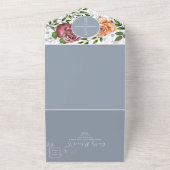 ダスティブルーピーチピンクフォト結婚式招待状 オールインワン招待状 (外側)