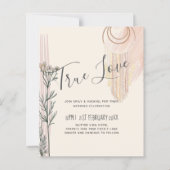 ダスティブルーピーチボホ結婚式招待状 (正面)