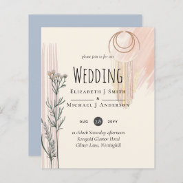 ダスティブルーピーチボホ結婚式招待状