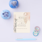 ダスティブルーピーチボホ結婚式招待状 チラシ (シングル)