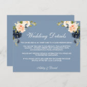 ダスティブルーピーチ結婚の詳細挿入カード ポストカード (正面/裏面)