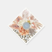 ダスティブルーピーチ結婚フローラ スタンダードカクテルナプキン (角)