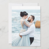 ダスティブルーピーチ赤面フローラボタニカル結婚ズ サンキューカード (裏面)