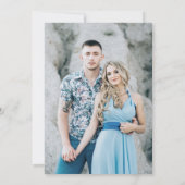 ダスティブルーピーチ赤面ボタニカルフローラ結婚ズイン 招待状 (裏面)