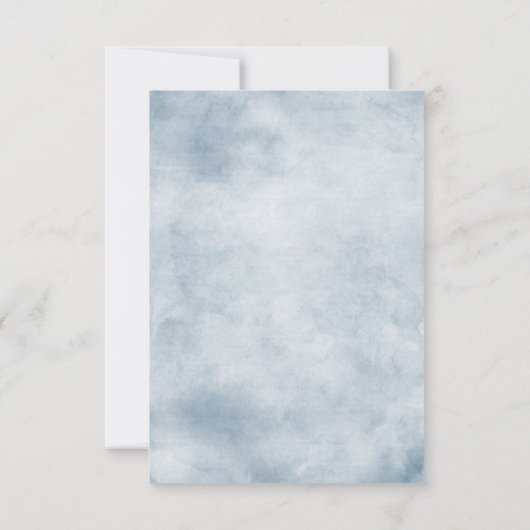 ダスティブルーピーチ赤面ボタニカルブライダルシャワー サンキューカード (裏面)