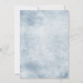 ダスティブルーピーチ赤面ボタニカルブライダルシャワー サンキューカード (裏面)