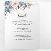 ダスティブルーピーチ赤面ボホ結婚式招待状 三つ折りプログラム (内部最初)